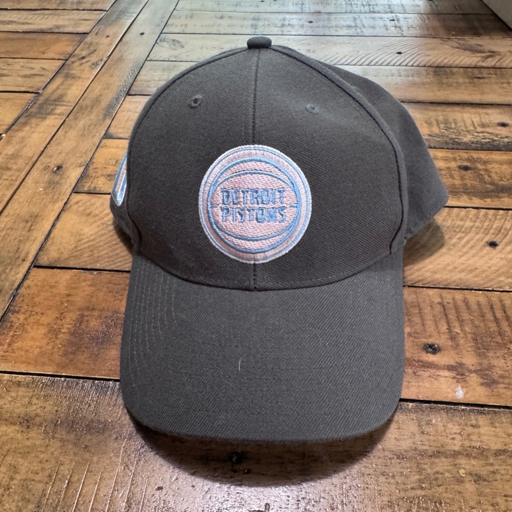 '47 Brand Detroit Pistons Hat Mens OSFA Charcoal Gray Solid Embroidered NBA Cap